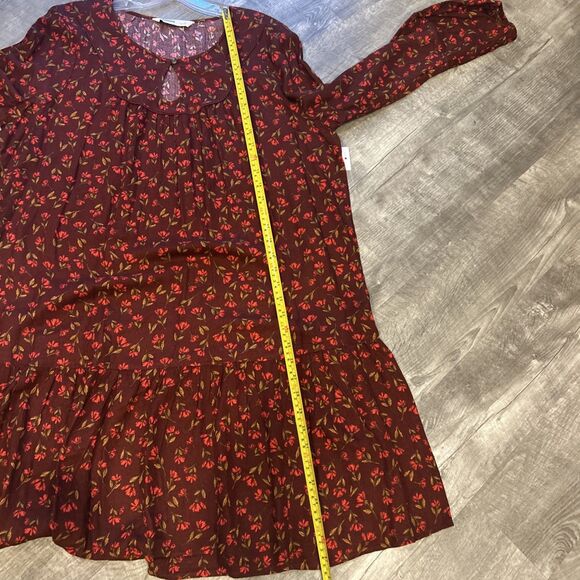 NWT Womens Sonoma Burgundy Floral Dress Size L - Picture 6 of 9